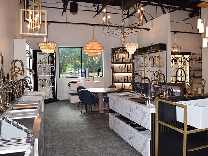 Kallista faucets in the Hughes Supply Huntersville NC Kitchen & Bath Showroom